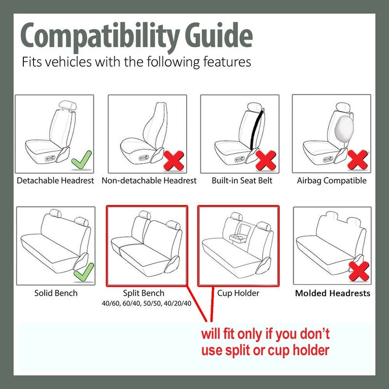FH Group Car Seat Covers Front Set in Cloth - Car Seat Covers for Low Back Car Seats with Removable Headrest,Universal Fit,Automotive Seat Covers,Washable Car Seat Cover for SUV,Sedan,Van Red - Image 4